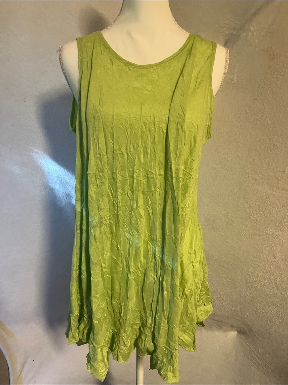 Vine Street Apparel Lime Green Sleeveless Tunic Tank
